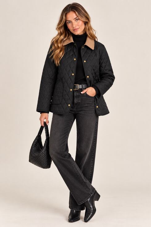 Hunter Jackets & Blazers - Hunter Black Rachel Diamond Quilted Barn Jacket Size Medium